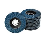 10 discos de abanico, Ø 125mm, grano 120, azul, INOX, calidad profesional, para amoladoras angulares, discos de abanico, cepillo de lija, discos laminares, discos abrasivos, lijado
