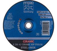 10 discos de desbaste PFERD E 230-4,1 CERAMIC SGP STEELOX 62100230