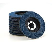 10 discos de láminas | Ø 125 mm | grano 120 | azul | acero | calidad profesional | para amoladora angular | disco abrasivo | mopa | discos de láminas | discos abrasivos | lijado