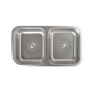 Cata 02607101 Fregadero Bajo Encimera CB-2, 2 Cubetas Cuadradas, 785x450, Acero INOX