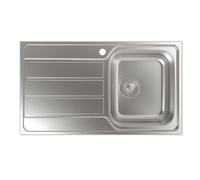 Cata Fregadero CDP-1 EI Sobre Encimera con Cubeta Cuadrada Escurridor Instalación Mueble 45 cm Base con Fondo Absorbente Accesorios Incluidos Acabado Acero Inoxidable