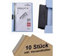 Durable 220006 Carpeta Duraclip dossier pinza lateral (para 1-30 hojas A4), 25 piezas, azul