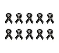 10 elegantes insignias de solapa con cinta negra para eventos benéficos y tristezas, con broche de aleación de Zn, L, como se describe