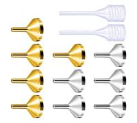 10 embudos pequeños de metal con pipeta para llenar botellas, recipientes, atomizadores, perfumes, colectores de líquidos, embudo de botella