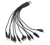 10 en 1 conector de cable de carga USB multidispositivo, carga de teléfono para Nokia/Samsung/Sony/Motorola, cable USB portátil multi conector con PVC