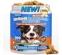 10 en 1 Probióticos para Perros - 500 g Fórmula Premium con Probióticos y Prebióticos, para el Cuidado Diario del Intestino y el Bienestar General, Fácil de Administrar, Altamente Palatable, 300