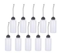 10 engrasadores para máquina de coser de 120 ml, botella dispensadora de aceite de plástico, botella de repuesto, bote de aceite lubricante con boquilla en ángulo largo para
