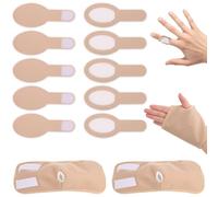 10 Envolturas para Dedos de Aceite de Ricino y 2 Paquetes de Aceite de Ricino para Manos, Envolturas para Pulgar de Aceite de Ricino de Algodón Suave Envoltura Cómoda