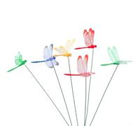 10 estacas de libélula sensibles al viento para jardín, patio, maceta, cama y exhibición interior con alas ajustables