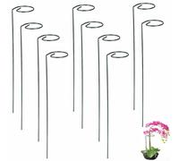 10 estacas en espiral de 40 cm, soporte de metal verde para plantas trepadoras, rosas, tomates, ayuda al crecimiento vertical en interiores y exteriores (A)