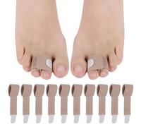 10 férulas para dedos para enderezar el corrector del dedo del pie en martillo transpirable y agradable para la piel para mujeres