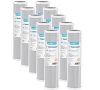 Wessper® 10" Cartucho Filtro de carbón Activo con Capa de sedimentos. 100% Activo de carbón de Coco rígida, sutilezas por Selección 5µ para Agua Sanitaria, Agua Potable