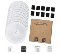 10 filtros de repuesto para fuente de gato + 10 filtros de esponja, compatible con Petkit Eversweet Solo SE/Solo 2/3 Pro/3/2s Fuente de Gato Inalámbrica, Reemplazo del Filtro Redondo para Bebidas para