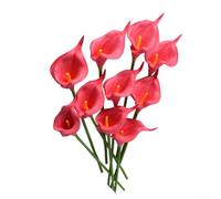 10 flores artificiales de lirio de cala que mejoran la decoración de tu hogar y eventos con toques elegantes, 34 cm de largo (rosa)