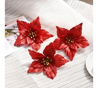 10 flores decorativas de Navidad para coronas y árboles que mejoran tu decoración navideña (naranja)