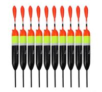 10 flotadores de pesca deslizantes para fundición a larga distancia, juego de bobinas de pie sensibles para pesca gruesa de agua sin gas, flotadores de plástico ligero rojo y negro (10 g)