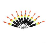 10 flotadores de pesca deslizantes para fundición a larga distancia, juego de bobinas de pie sensibles para pesca gruesa de agua sin gas, flotadores de plástico ligero, rojo y negro (15 g)