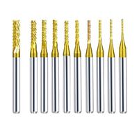 10 fresas de carburo de 3,175 mm con vástago de fondo plano for grabado, ranura en V, fresa CNC for carpintería(10pcs 0.8-3.0)