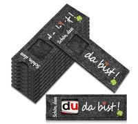 10 fundas de fieltro para regalo de agradecimiento, para chocolate con diseño de «Du Hast Ein Dickes Danke Merdient», regalo pequeño para colegas, empleados, amigos, familia (negro)