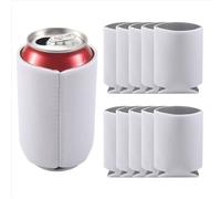10 fundas de neopreno para enfriadores de latas de cerveza, color blanco