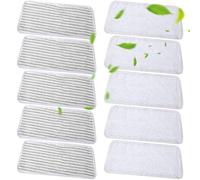 10 fundas de repuesto para limpiador de vapor Vileda Steam Plus XXL, funda de repuesto para limpiador de vapor Vileda XXL, microfibra para mopa Vileda, con tiras fuertes (5 grises + 5 blancas)