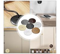10 fundas para agujeros de cable para la gestión de cables de escritorio, manteles decorativos para ocultar agujeros de cable y mantener un área de trabajo ordenada (gris claro)