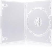 10 fundas transparentes individuales para DVD, lomo de 14 mm y funda exterior para obras de arte, fundas originales para Amaray - Capacidad para 1 DVD, CD o disco Blu-ray, fundas transparentes para