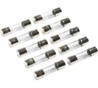 10 fusibles cilíndricos de vidrio.
