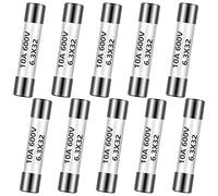 10 fusibles multímetros FF10A 600V CC DMM de acción rápida 10A Fusibles multímetros de latón para DMM DC 6,3 x 32 mm