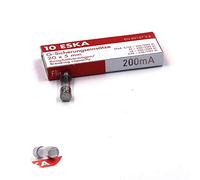 10 fusibles rápidos (F), de vidrio, 250 V CA, 5 x 20 mm, 200 mA