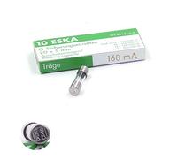 10 fusibles temporizados (T) de cristal, 160 mA/250 VAC 5 x 20 mm