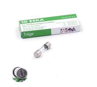 10 fusibles temporizados (T) de cristal, 315 mA/250 VAC 5 x 20 mm