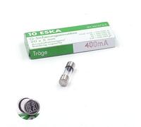 10 fusibles temporizados (T) de cristal, 400 mA/250 VAC 5 x 20 mm