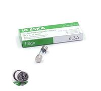 10 fusibles temporizados (T) de vidrio 6,3 A/250 VAC 5 x 20 mm