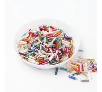 10 g / 200 piezas Tamaño 2 * 6 mm Núcleo plateado colorido Semilla de vidrio checo Tubo de cuentas de corneta para espaciador Fabricación de joyas Accesorio de costura de prendas - Mezcla aleatoria