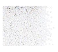 10 g de perlas de cristal Delica 11/0, perlas japonesas Miyuki, perla blanca AB (blanco arco iris opaco)