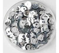 10 g/lote de lentejuelas de varios tamaños de 4 mm/5 mm/6 mm/8 mm, copa redonda, lentejuelas, manualidades de costura, color plateado, 4 mm, 10 g, 1500 piezas