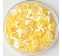 10 g/lote de lentejuelas de varios tamaños de 4 mm/5 mm/6 mm/8 mm, copa redonda, lentejuelas, manualidades de costura, color amarillo AB, 4 mm, 10 g, 1500 piezas