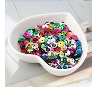 10 g/lote de lentejuelas de varios tamaños de 4 mm/5 mm/6 mm/8 mm, copa redonda, lentejuelas, manualidades de costura, mezcladas a base de plata, 4 mm, 10 g, 1500 piezas