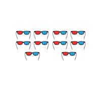 10 Gafas 3D con Marco Negro, Rojo y Azul, Gafas 3D para Cine en Casa, Películas, Juegos, TV, Vídeo, Anaglifo Dimensional