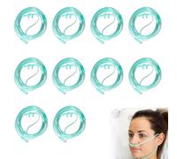 10 Gafas de Oxígeno para Adultos, Tubo de Oxígeno de Silicona Transparente, Cánula de Oxígeno Nasal Montada en la Cabeza, Adecuado para Equipos de Terapia Respiratoria y de Inhalación
