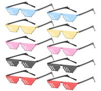 10 gafas de sol Thug Life: gafas de sol de mosaico para fiestas, gafas de sol MLG Fun gafas de sol unisex gafas de sol juguetes pixel set ideal para fiestas y disfraces, multicolor