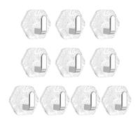 10 ganchos adhesivos acrílicos invisibles, materiales resistentes sin daños, accesorio de montaje en pared para organización del hogar, gancho de pared hexagonal sin problemas
