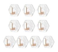 10 ganchos adhesivos acrílicos invisibles, materiales resistentes sin daños, accesorio de montaje en pared para organización del hogar, gancho de pared hexagonal sin problemas