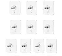 10 ganchos adhesivos acrílicos para pared, ahorro de espacio, para pequeñas decoraciones y para espacios pequeños, sin rastros