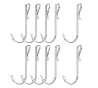 10 ganchos de acero inoxidable en forma de J, gancho de clip para cocina, dormitorio, oficina, estante de alambre plateado de 2.4 pulgadas