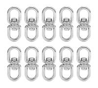 10 ganchos giratorios M6 de doble extremo de acero inoxidable de 8 formas, conector de anillo de grillete, ganchos giratorios resistentes para cadenas, cuerdas, elevación, colgar,