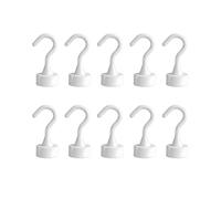 10 ganchos magnéticos, ganchos magnéticos de plástico blanco, mini ganchos blancos, ganchos para ropa, ganchos compactos, 5 kg, capacidad de carga para cocina, baño, dormitorio, taquillas, oficina