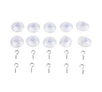 10 ganchos transparentes con ventosa diseñados para aplicaciones de marco, colgar ropa, mantas, llaves en superficies lisas no porosas
