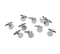 10 gemelos elegantes para hombre, colección de gemelos con cierre seguro, color plateado